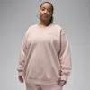 Jordan Women's  Flight Fleece Crew-neck Sweatshirt (plus Size) In Pink