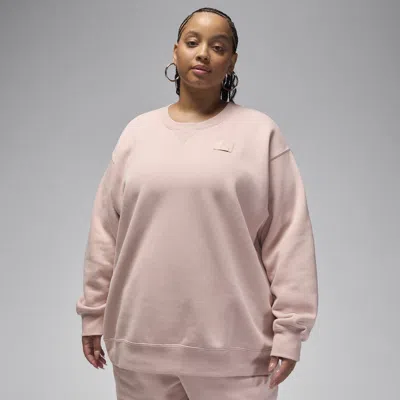 Jordan Women's  Flight Fleece Crew-neck Sweatshirt (plus Size) In Pink