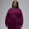 Jordan Women's  Flight Fleece Crew-neck Sweatshirt (plus Size) In Red