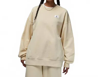 Jordan Women's Flight Fleece Crewneck Top In Beach In Neutral