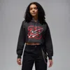 Jordan Flight Fleece Crop Hoodie In Black