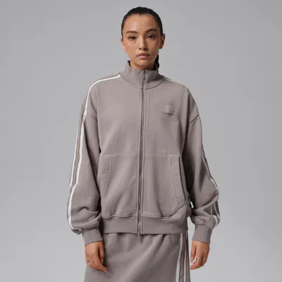 Jordan Women's  Flight Fleece French Terry Full-zip Jacket In Gray