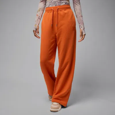 Jordan Women's  Flight Fleece French Terry Open-hem Pants In Orange