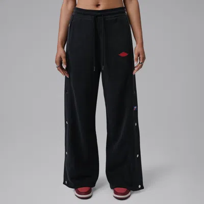 Jordan Women's  Flight Fleece French Terry Snap Pants In Black