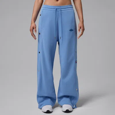 Jordan Women's  Flight Fleece French Terry Snap Pants In Blue
