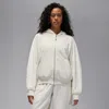 Jordan Women's  Flight Fleece Full-zip Hoodie In White