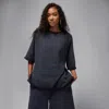 Jordan Women's  Flight Fleece Oversized Short-sleeve French Terry Top In Black
