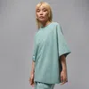 Jordan Women's  Flight Fleece Oversized Short-sleeve French Terry Top In Green