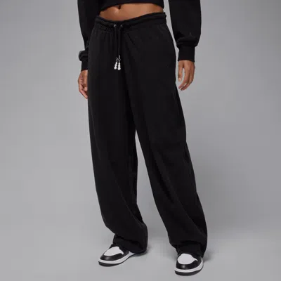 Jordan Flight Fleece French Terry Sweatpants In Black