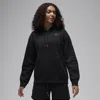 Jordan Women's  Flight Fleece Satin-lined Pullover Hoodie In Black