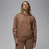 Jordan Women's  Flight Fleece Satin-lined Pullover Hoodie In Archaeo Brown