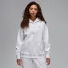 Jordan Women's  Flight Fleece Satin-lined Pullover Hoodie In Birch Heather