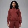 Jordan Women's  Flight Fleece Satin-lined Pullover Hoodie In Brown