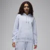 Jordan Women's  Flight Fleece Satin-lined Pullover Hoodie In Grey