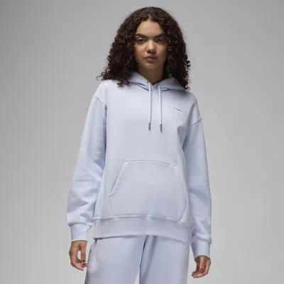 Jordan Women's  Flight Fleece Satin-lined Pullover Hoodie In Grey