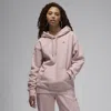 Jordan Women's  Flight Fleece Satin-lined Pullover Hoodie In Pink