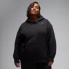 Jordan Women's  Flight Fleece Satin-lined Pullover Hoodie (plus Size) In Black