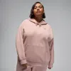 Jordan Women's  Flight Fleece Satin-lined Pullover Hoodie (plus Size) In Pink