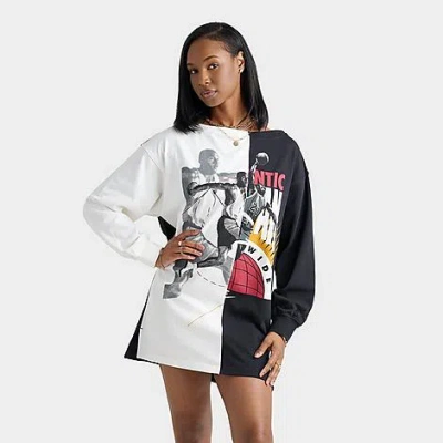 Jordan Flight Graphic Cotton Sweatshirt Dress In Multi