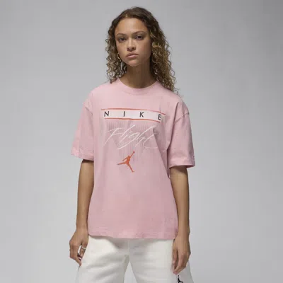 Jordan Women's  Flight Heritage Graphic T-shirt In Pink Glaze/ Cosmic Clay