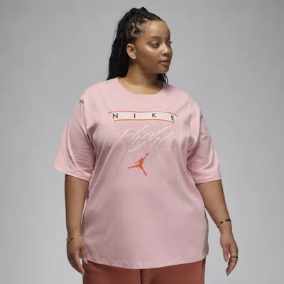 Jordan Women's  Flight Heritage Graphic T-shirt (plus Size) In Pink
