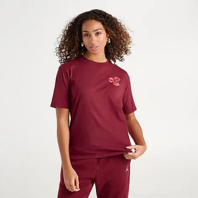 Jordan Women's Flight Kiss Graphic T-shirt In Red