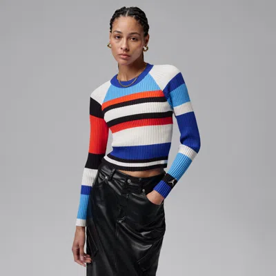 Jordan Women's  Flight Long-sleeve Striped Sweater In Multi