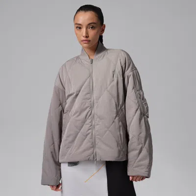 Jordan Women's  Flight Quilted Renegade Jacket In Gray