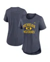 Jordan Women's Heather Navy Michigan Wolverines University Classic Tri-blend T-shirt In Heather Navy