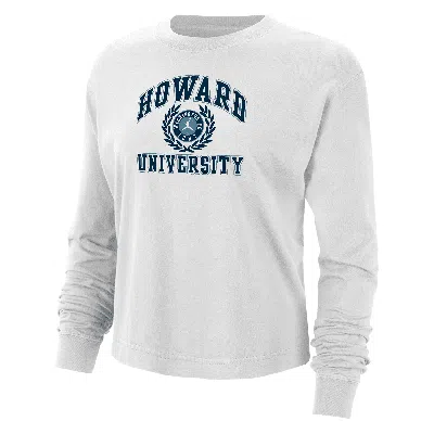 Jordan Women's Howard  College Boxy Long-sleeve T-shirt In White