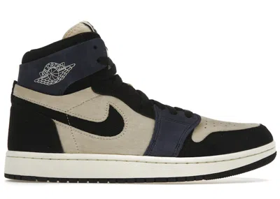 Pre-owned Jordan Women's  1 High Zoom Air Cmft 2 Sneakers In Muslin/blackened Blue/coconut Milk In Multi