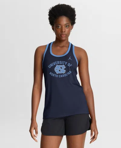 Jordan Women's  Navy North Carolina Tar Heels Uni Name Tri-blend Dri-fit Racerback Tank Top In Blue