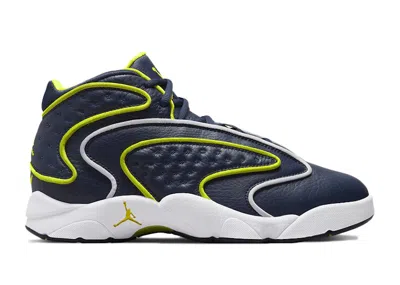 Pre-owned Jordan Women's  Og Venom Sneakers In Navy Blue/white/venom Green In Multi