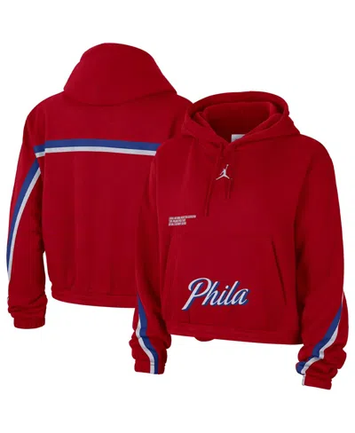 Jordan Women's  Brand Red Chicago Bulls Courtside Statement Edition Pullover Hoodie