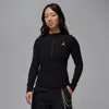Jordan Waffle Texture Long Sleeve Half Zip Top In Black
