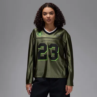 Jordan Women's  Long-sleeve Jersey Top In Medium Olive