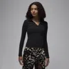Jordan Women's  Long-sleeve Knit Top In Black/white