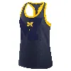 Jordan Women's Michigan Primetime Shadow  Brand College Racerback Tank Top In Blue