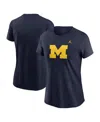 Jordan Women's Navy Michigan Wolverines Primetime Evergreen Logo T-shirt In Navy