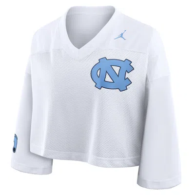 Jordan Women's North Carolina Jersey  Brand Dri-fit College Cropped Top In White