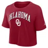 JORDAN WOMEN'S OKLAHOMA ATHLETIC PREP ARCH  BRAND DRI-FIT COLLEGE CROPPED T-SHIRT,1015855439