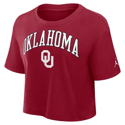 Jordan Women's Oklahoma Athletic Prep Arch  Brand Dri-fit College Cropped T-shirt