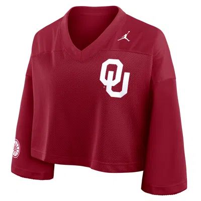 Jordan Women's Oklahoma Jersey  Brand Dri-fit College Cropped Top In Red