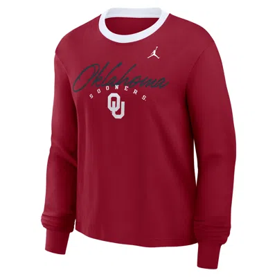Jordan Women's Oklahoma Legacy  Brand College Long-sleeve T-shirt In Red