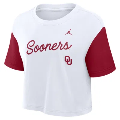 Jordan Women's Oklahoma Script  Brand Dri-fit College Cropped T-shirt In Multi