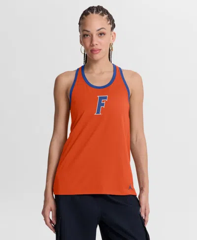 Jordan Women's Orange/royal Florida Gators Tri-blend Dri-fit Racerback Tank Top In Orange,royal