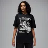 Jordan Oversize Cotton Graphic T-shirt In Black
