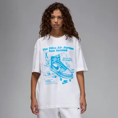 Jordan Oversize Cotton Graphic T-shirt In White
