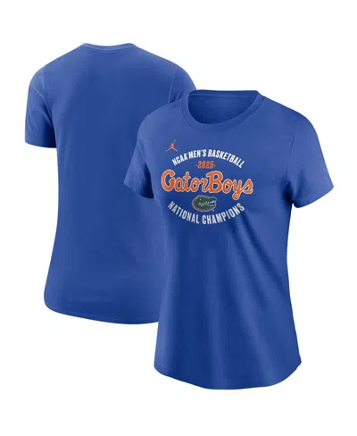 Jordan Women's Royal Florida Gators 2025 Ncaa Men's Basketball National Champions Gator Boys T-shirt In Blue