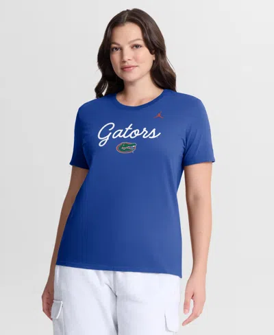Jordan Women's Royal Florida Gators Script Mantra Logo T-shirt In Blue